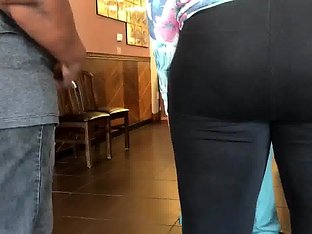 Black booty in black leggings
